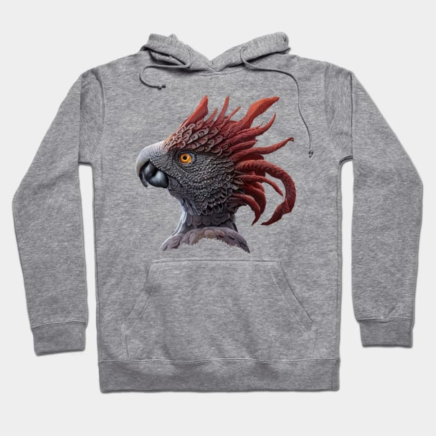 Bird phoenix red fire feathers Hoodie by Redi-Cati